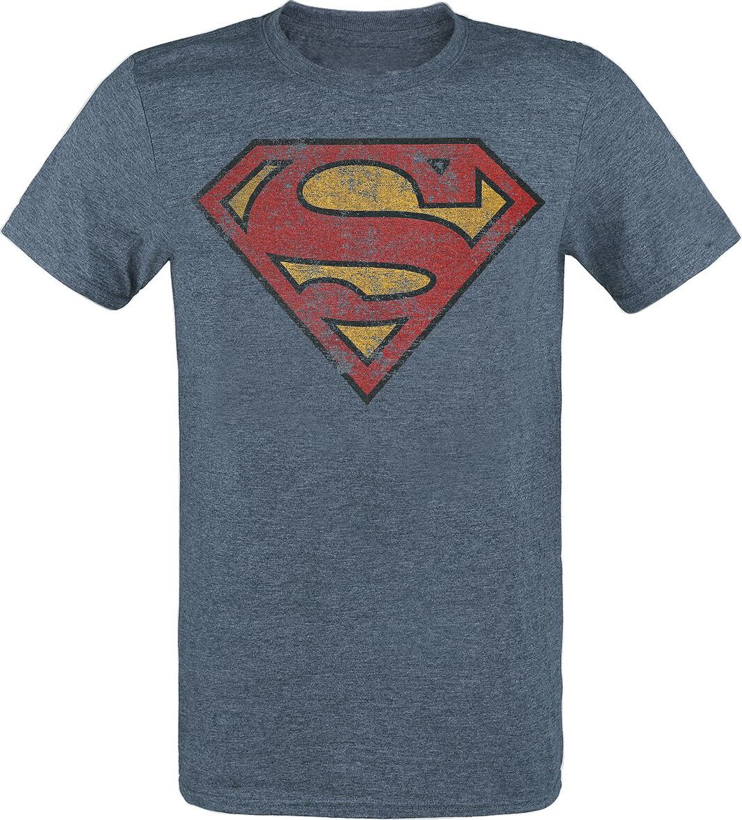 Superman Logo Tričko smíšená modrá - Merchstore.cz Superman Logo Tričko smíšená modrá - Merchstore.cz