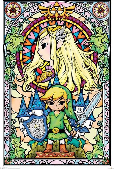 The Legend Of Zelda Stained Glass plakát vícebarevný - Merchstore.cz