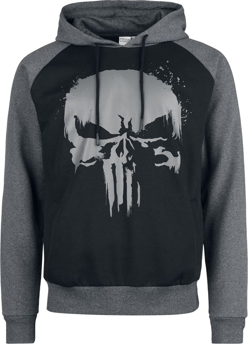 The Punisher Skull Mikina s kapucí cerná/šedá - Merchstore.cz