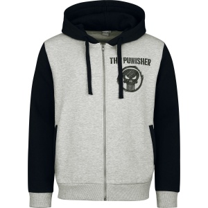 The Punisher Skull Mikina s kapucí na zip šedá/charcoal - Merchstore.cz