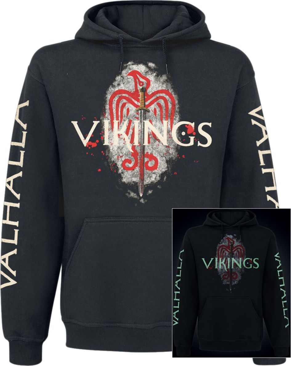 Vikings Valhalla Mikina s kapucí černá - Merchstore.cz Vikings Valhalla Mikina s kapucí černá - Merchstore.cz