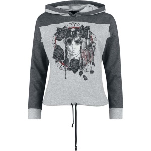 Wednesday Black Roses Dámská mikina s kapucí šedá/cerná