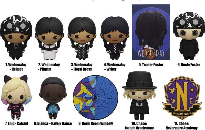 Wednesday Characters (s možností chase!) Přívěsek na tašku vícebarevný - Merchstore.cz Wednesday Characters (s možností chase!) Přívěsek na tašku vícebarevný - Merchstore.cz