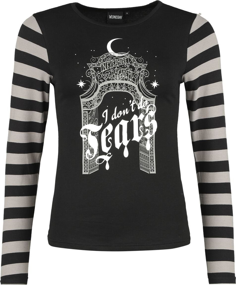 Wednesday I Don't Do Tears Dámské tričko s dlouhými rukávy šedá/cerná - Merchstore.cz Wednesday I Don't Do Tears Dámské tričko s dlouhými rukávy šedá/cerná - Merchstore.cz