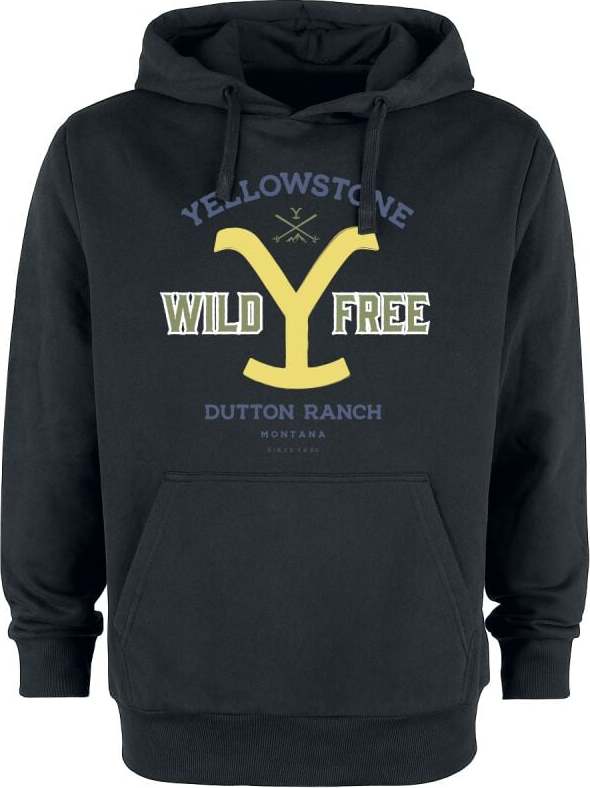 Yellowstone Wild - Free Mikina s kapucí černá - Merchstore.cz