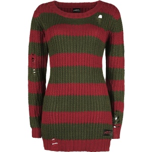 A Nightmare on Elm Street Freddy Dámnský svetr cervená/zelená