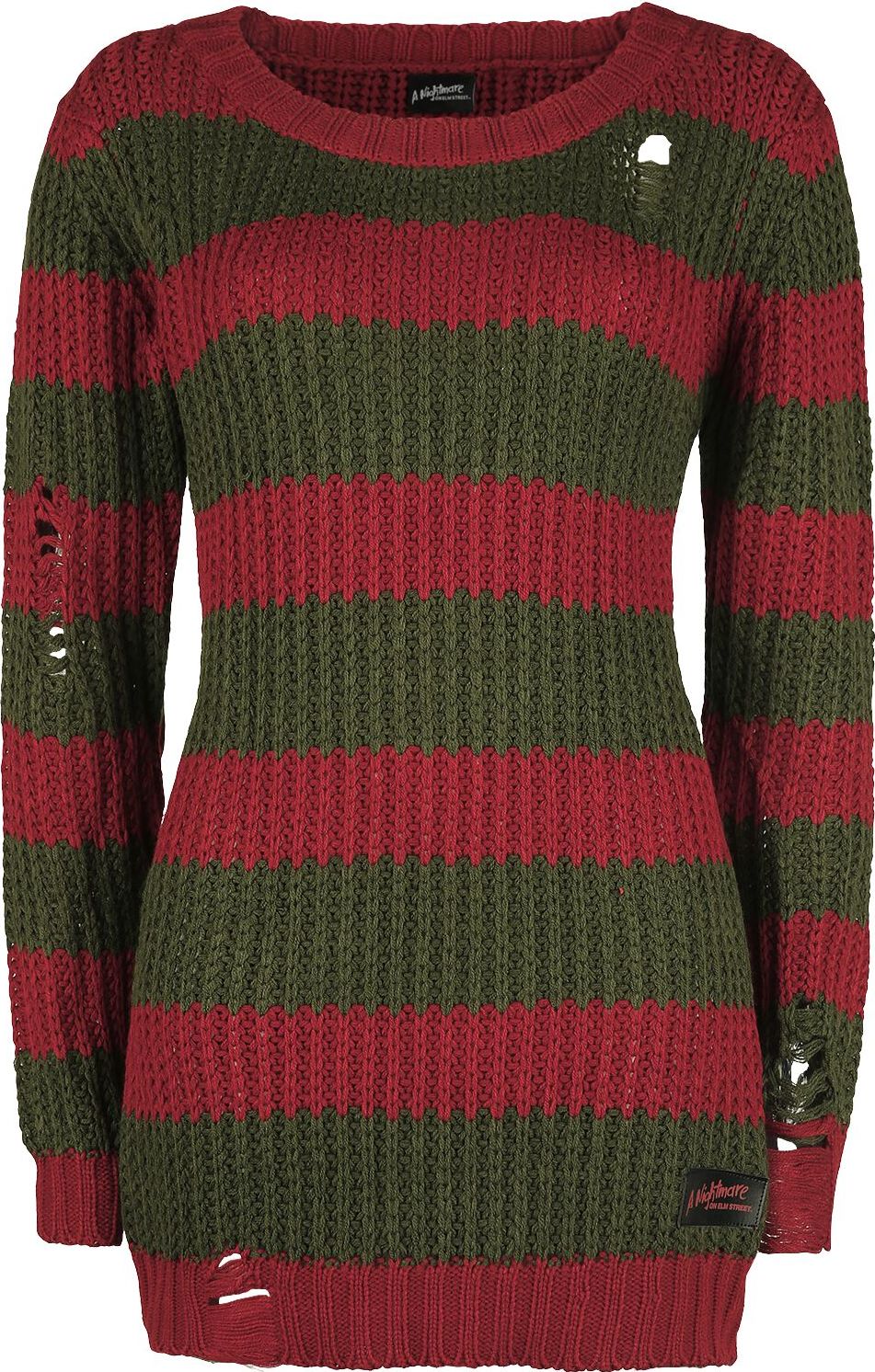 A Nightmare on Elm Street Freddy Dámnský svetr cervená/zelená - Merchstore.cz A Nightmare on Elm Street Freddy Dámnský svetr cervená/zelená - Merchstore.cz
