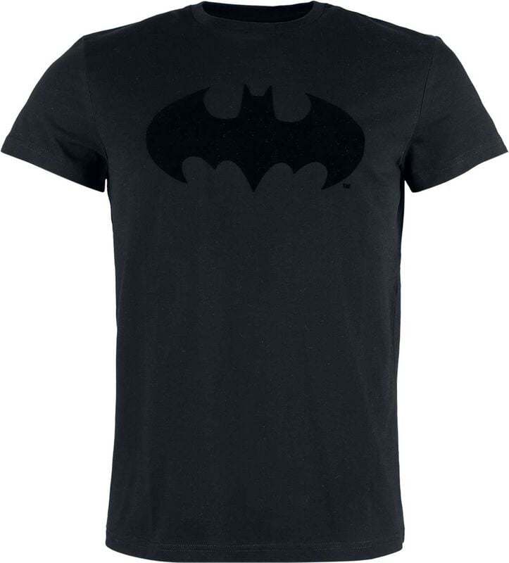 Batman Batman - Logo- Flock Print Tričko černá - Merchstore.cz Batman Batman - Logo- Flock Print Tričko černá - Merchstore.cz