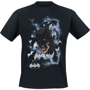Batman Shouts Lightning Bats Tričko černá - Merchstore.cz
