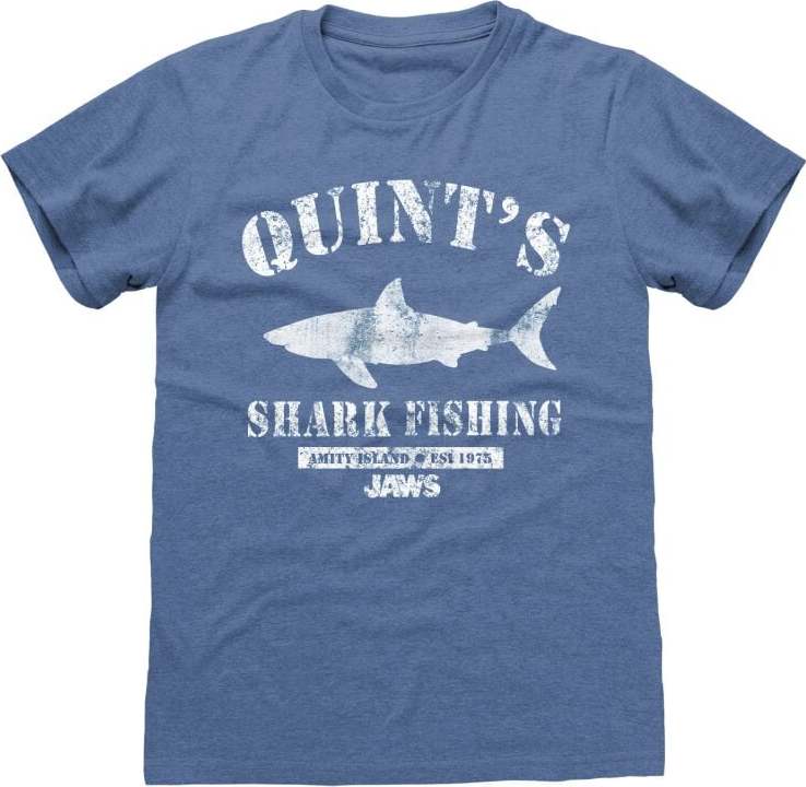 Der weisse Hai Quint´s Shark Fishing Tričko modrá - Merchstore.cz Der weisse Hai Quint´s Shark Fishing Tričko modrá - Merchstore.cz