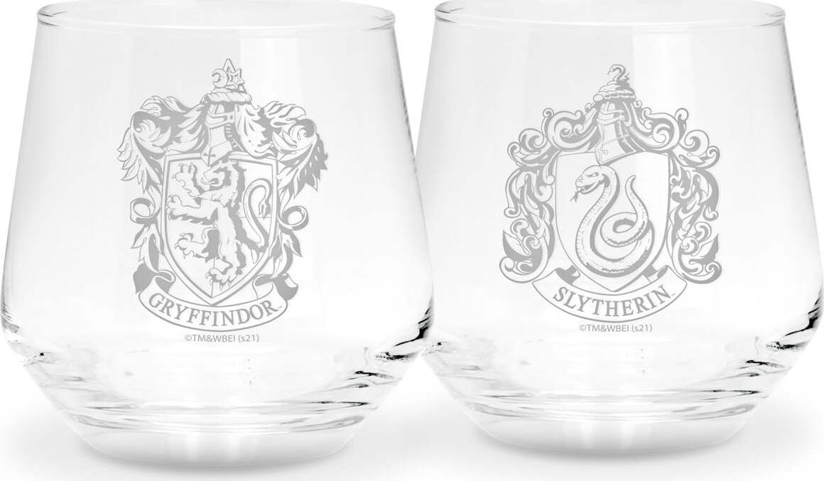 Harry Potter Gryffindor & Slytherin sada sklenicek průhledný - Merchstore.cz