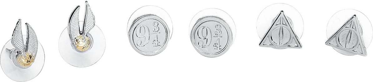 Harry Potter Symbols sada náušnic stríbrná - Merchstore.cz