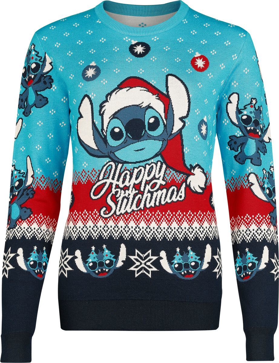Lilo & Stitch Happy Stitchmas Pletený svetr vícebarevný - Merchstore.cz Lilo & Stitch Happy Stitchmas Pletený svetr vícebarevný - Merchstore.cz