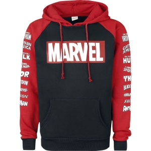 Marvel Logos Mikina s kapucí cerná/cervená