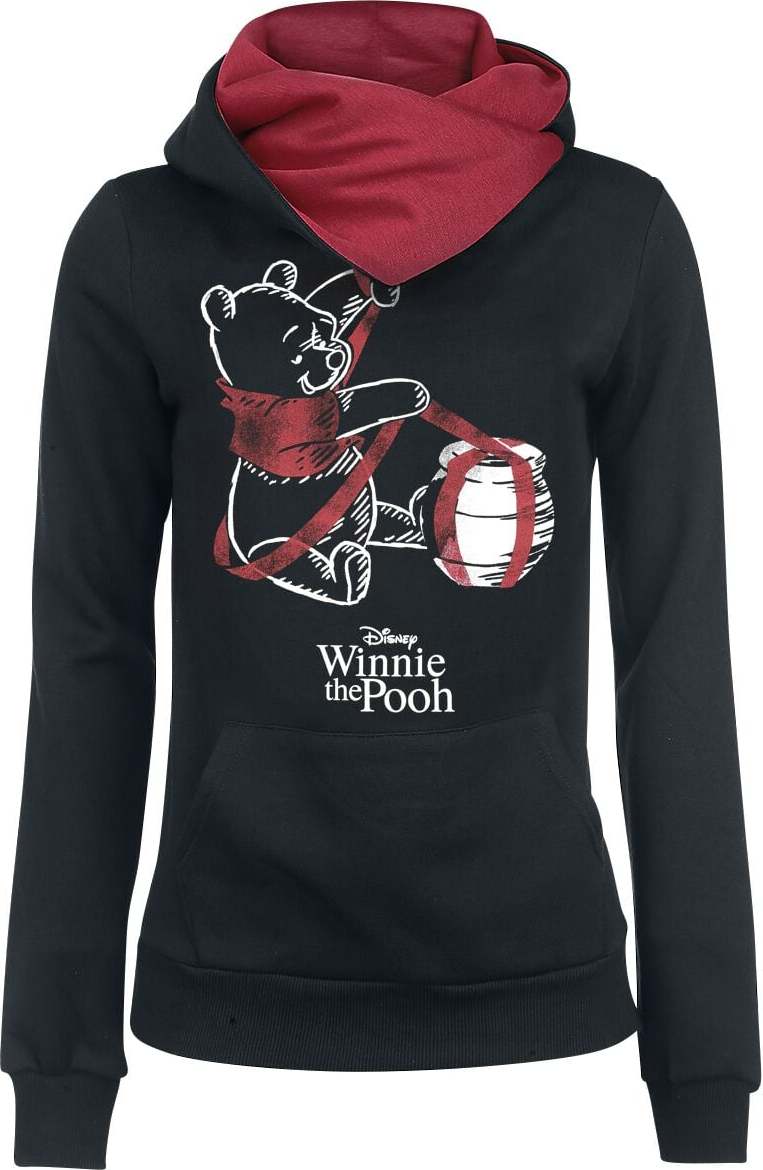 Medvídek Pu The Gift Dámská mikina s kapucí cerná/cervená - Merchstore.cz Medvídek Pu The Gift Dámská mikina s kapucí cerná/cervená - Merchstore.cz