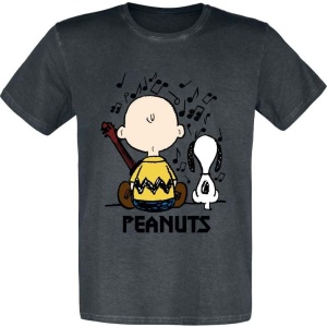 Peanuts Charlie Brown und Snoopy Tričko černá - Merchstore.cz