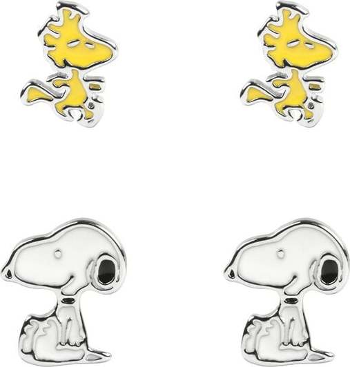 Peanuts Snoopy & Woodstock sada náušnic bílá/žlutá - Merchstore.cz Peanuts Snoopy & Woodstock sada náušnic bílá/žlutá - Merchstore.cz