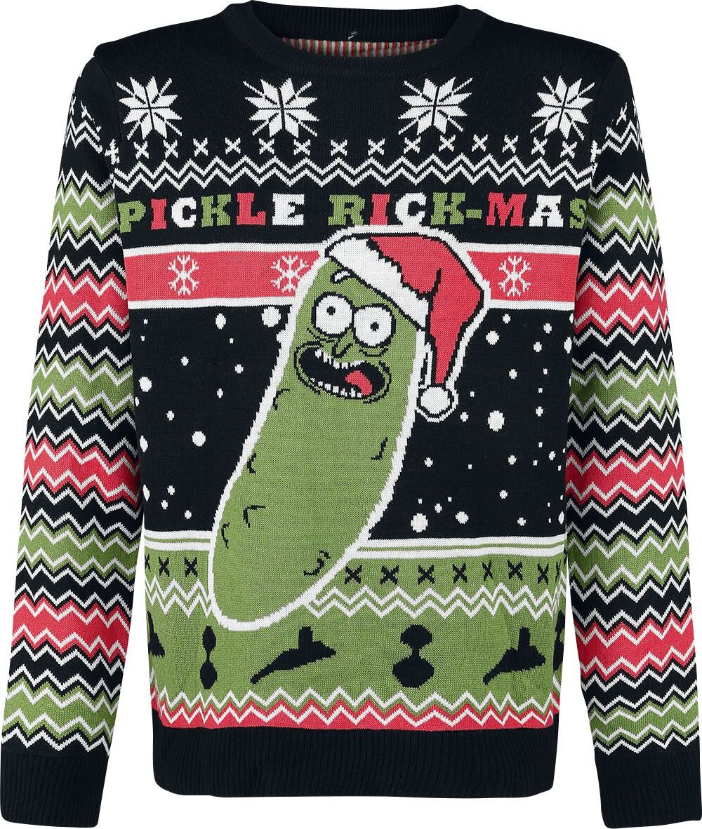 Rick And Morty Pickle Rick Pletený svetr vícebarevný - Merchstore.cz