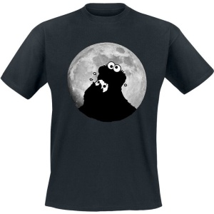 Sesame Street Cookie Monster - Moonlight Tričko černá - Merchstore.cz