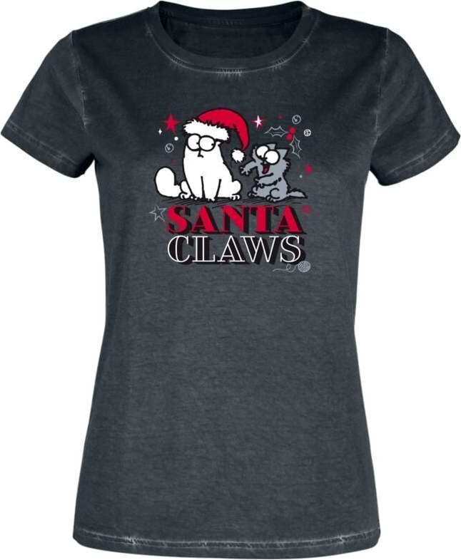 Simon's Cat Santa Claws Dámské tričko černá - Merchstore.cz Simon's Cat Santa Claws Dámské tričko černá - Merchstore.cz