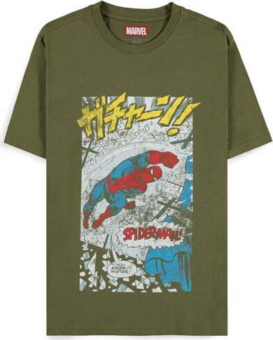 Spider-Man Comic Style Tričko olivová - Merchstore.cz Spider-Man Comic Style Tričko olivová - Merchstore.cz
