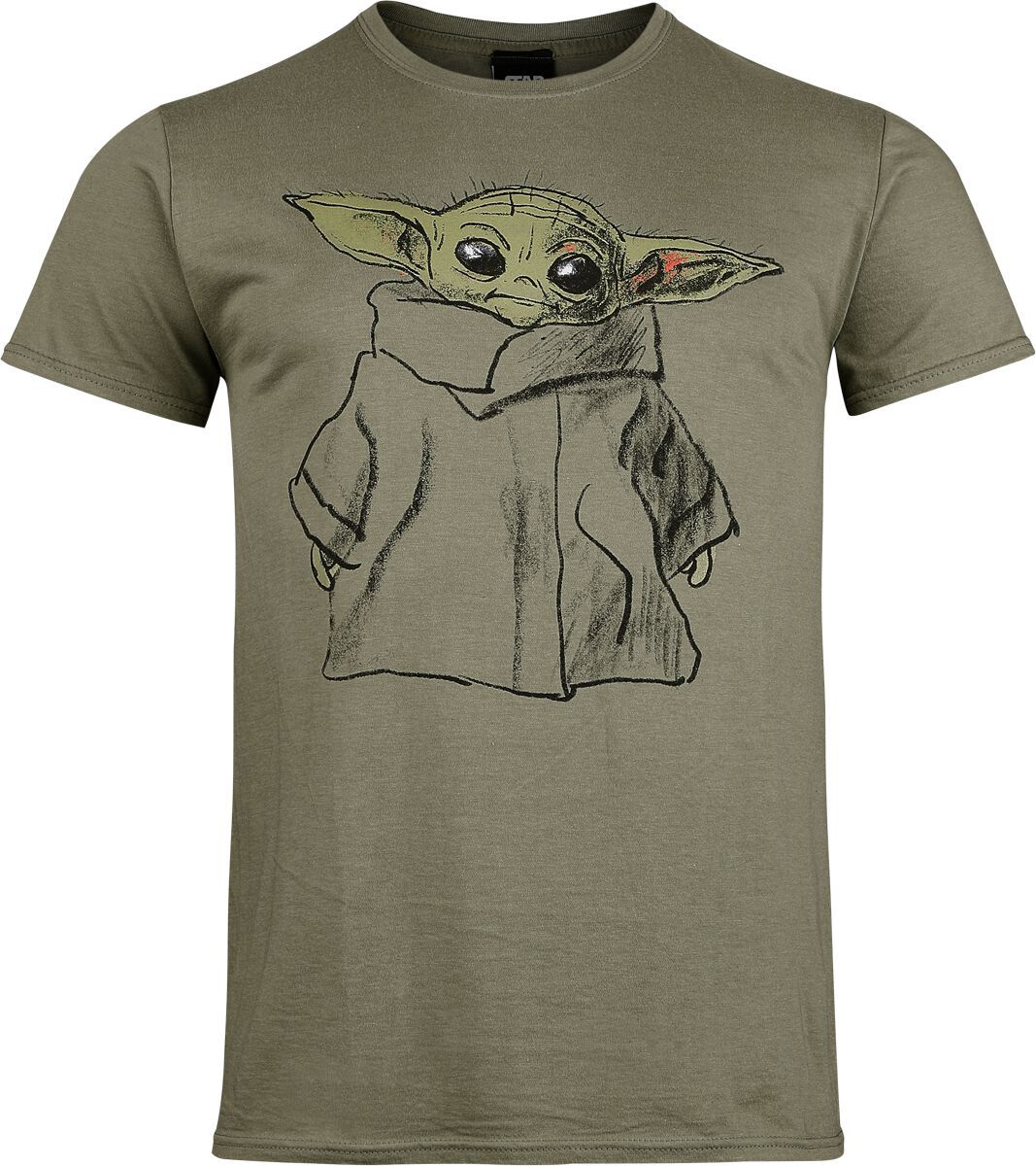 Star Wars Grogu Sketch Tričko zelená - Merchstore.cz
