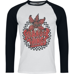 Stranger Things Checkered Circle Tričko s dlouhým rukávem bílá/cerná