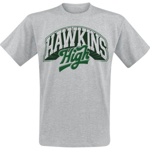 Stranger Things Season 5 - Hawkins High - Logo Tričko šedá