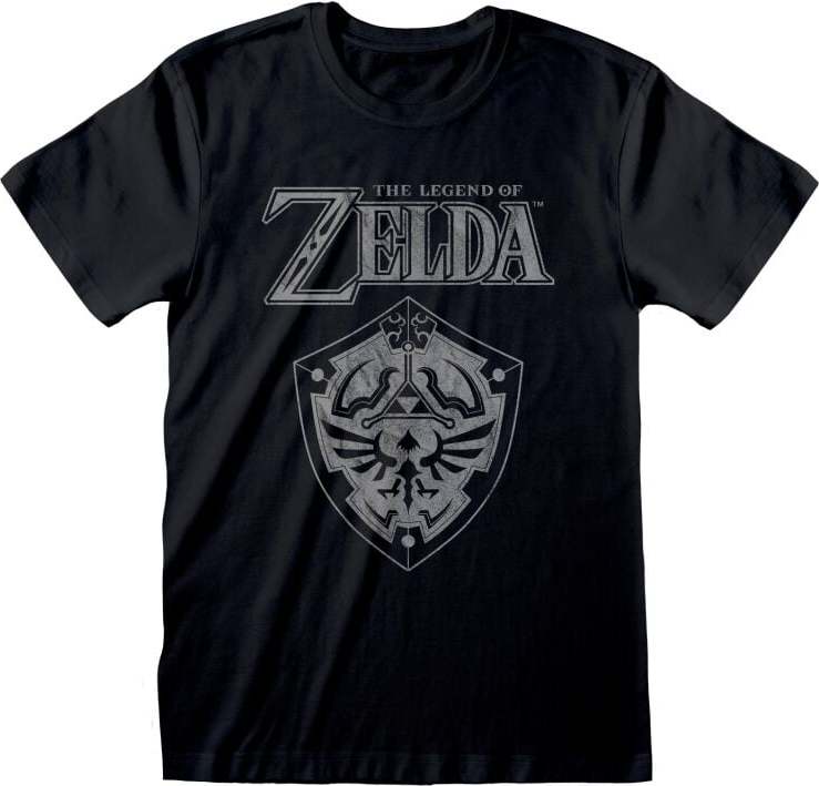 The Legend Of Zelda Distressed Shield Tričko černá - Merchstore.cz