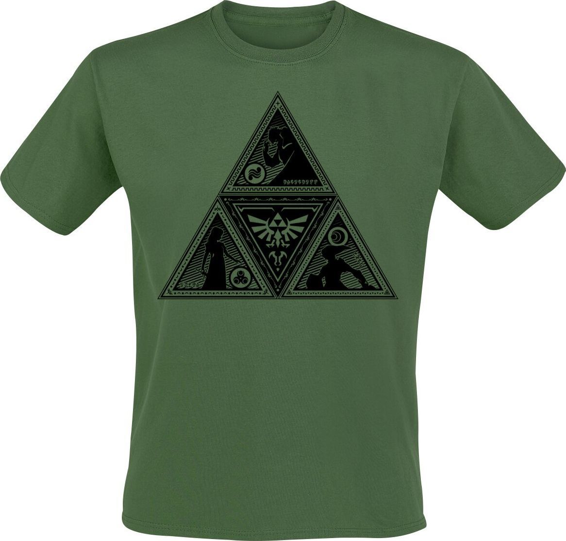The Legend Of Zelda Triforce Tričko tmave zelená - Merchstore.cz