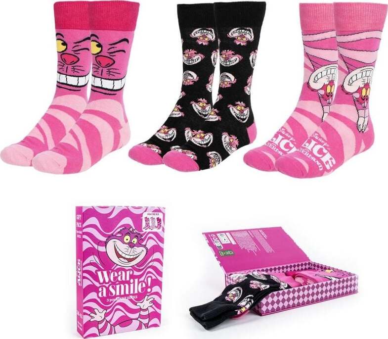 Alice in Wonderland Kočka Šklíba Ponožky vícebarevný - Merchstore.cz