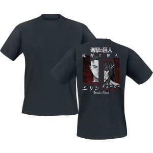 Attack On Titan Eren And Titan Tričko černá