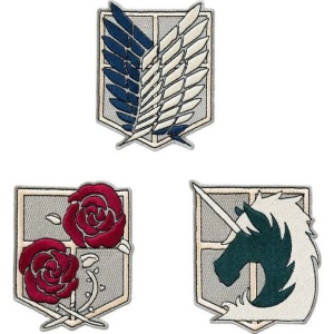 Attack On Titan Sada 3 ks nášivek nášivka standard