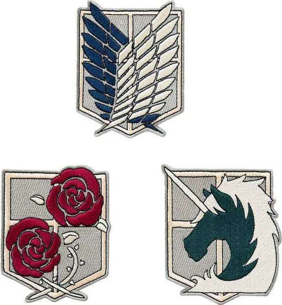 Attack On Titan Sada 3 ks nášivek nášivka standard - Merchstore.cz Attack On Titan Sada 3 ks nášivek nášivka standard - Merchstore.cz