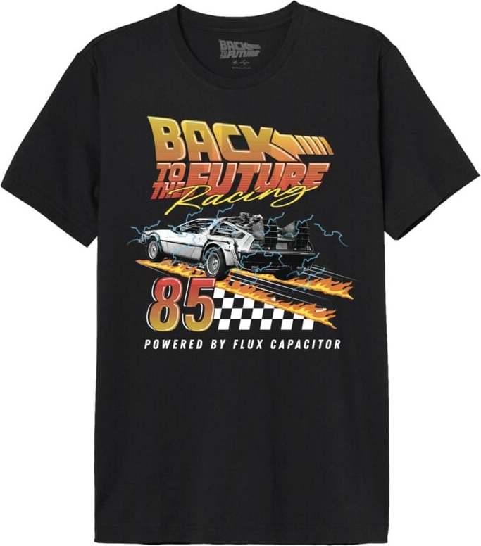 Back To The Future Racing 85 Tričko černá - Merchstore.cz