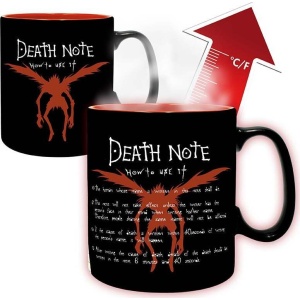 Death Note Hrnek Kiry and Ryuk s termo efektem Hrnek černá / červená / modrá - Merchstore.cz
