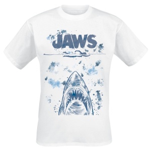 Der weisse Hai Jaws - Splatter Tričko bílá