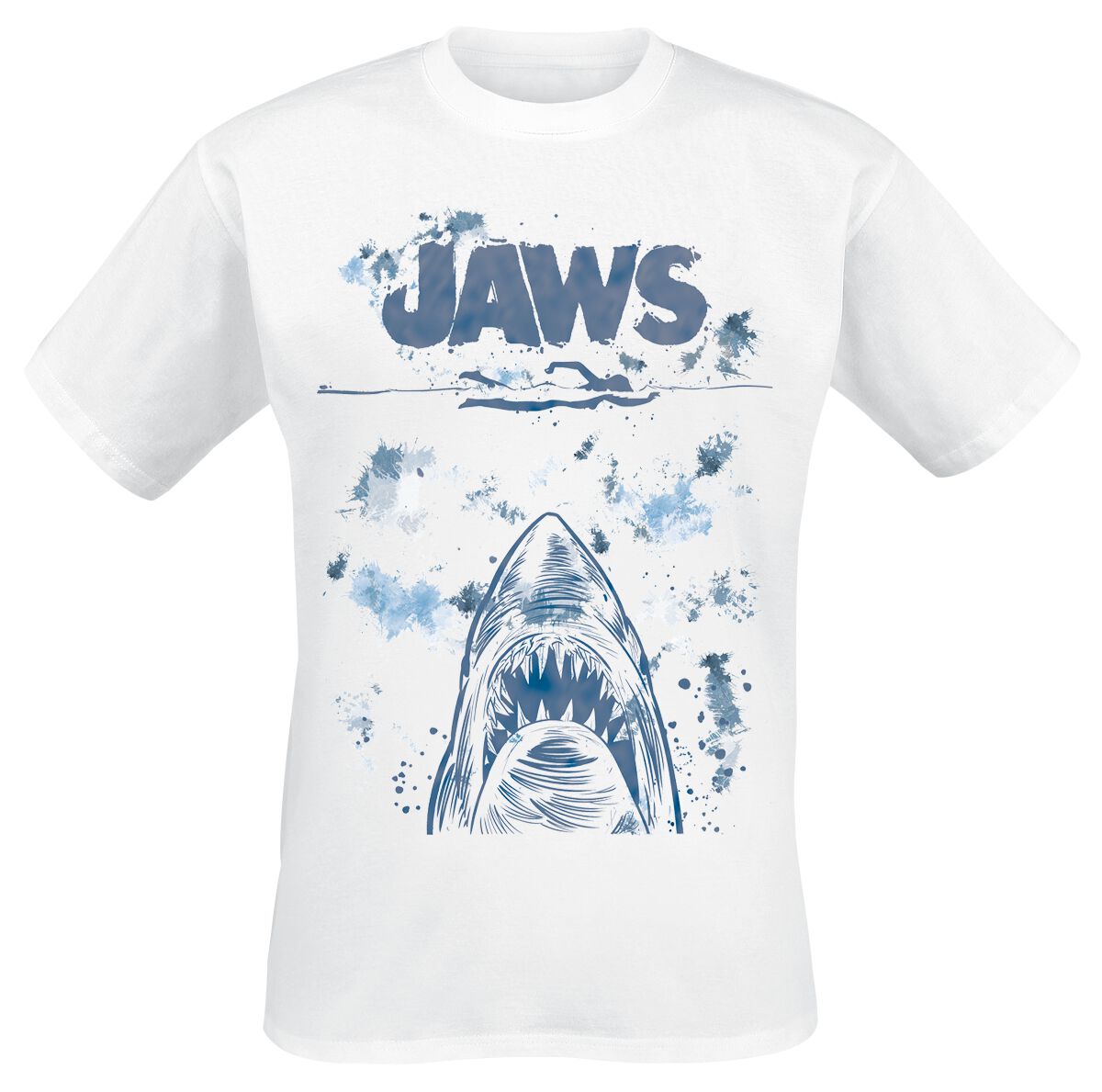 Der weisse Hai Jaws - Splatter Tričko bílá - Merchstore.cz