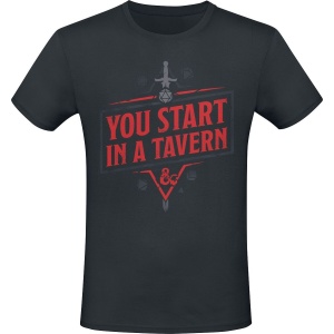 Dungeons and Dragons You Start In A Tavern Tričko černá