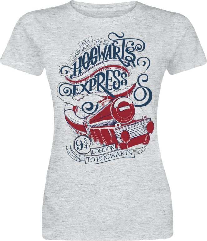 Harry Potter All Aboard The Hogwarts Express Dámské tričko šedý vres - Merchstore.cz Harry Potter All Aboard The Hogwarts Express Dámské tričko šedý vres - Merchstore.cz