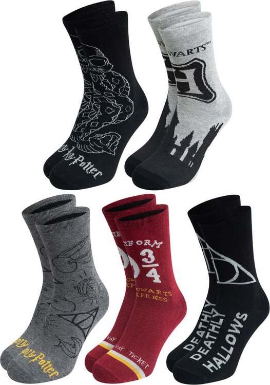 Harry Potter Balení 5 párů ponožek Harry Potter Ponožky vícebarevný - Merchstore.cz Harry Potter Balení 5 párů ponožek Harry Potter Ponožky vícebarevný - Merchstore.cz