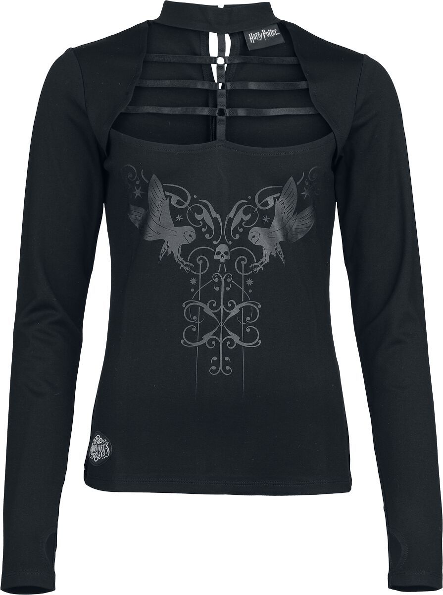 Harry Potter Dark Academia Nocturnal Stroll with Owls Dámské tričko s dlouhými rukávy černá - Merchstore.cz Harry Potter Dark Academia Nocturnal Stroll with Owls Dámské tričko s dlouhými rukávy černá - Merchstore.cz