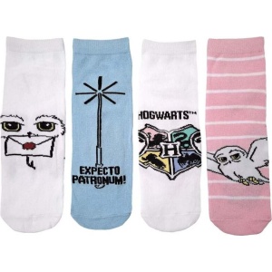Harry Potter Expecto Patronum - Hedwig - Hogwarts (balení 4 ks) Ponožky vícebarevný - Merchstore.cz