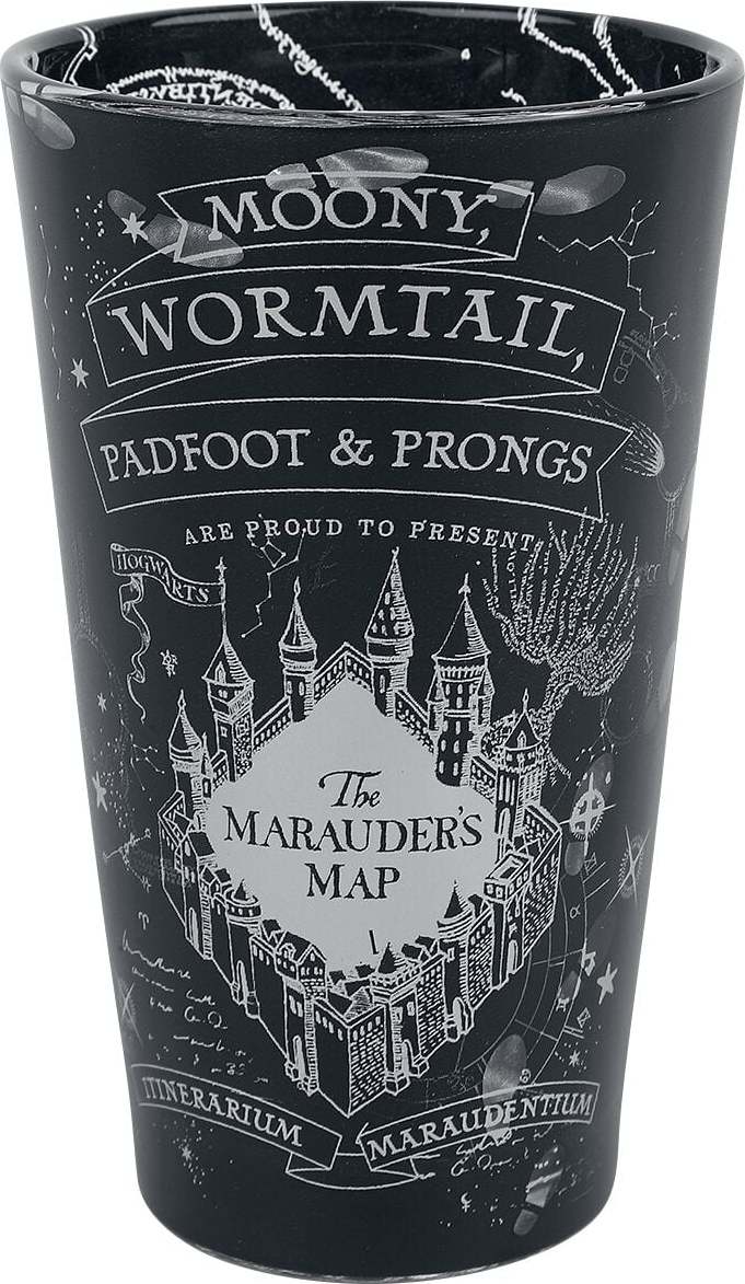 Harry Potter Marauder's Map sklenicka černá - Merchstore.cz