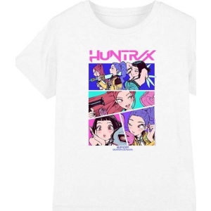 KPop Demon Hunters Huntrix - Neon Comic Anime detské tricko bílá