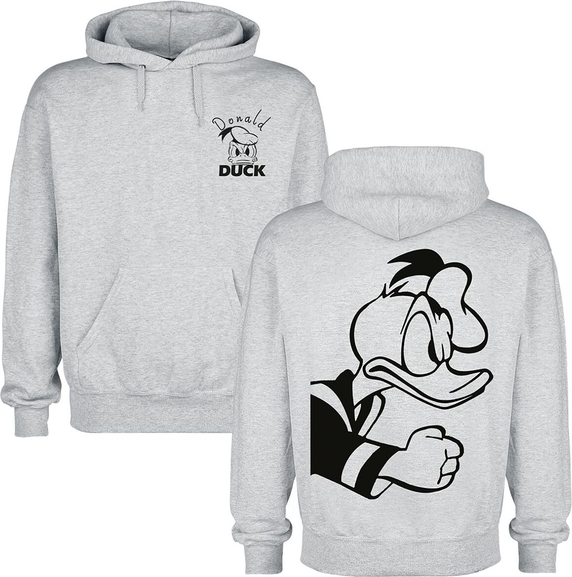 Mickey & Minnie Mouse Angry Donald Mikina s kapucí šedá - Merchstore.cz