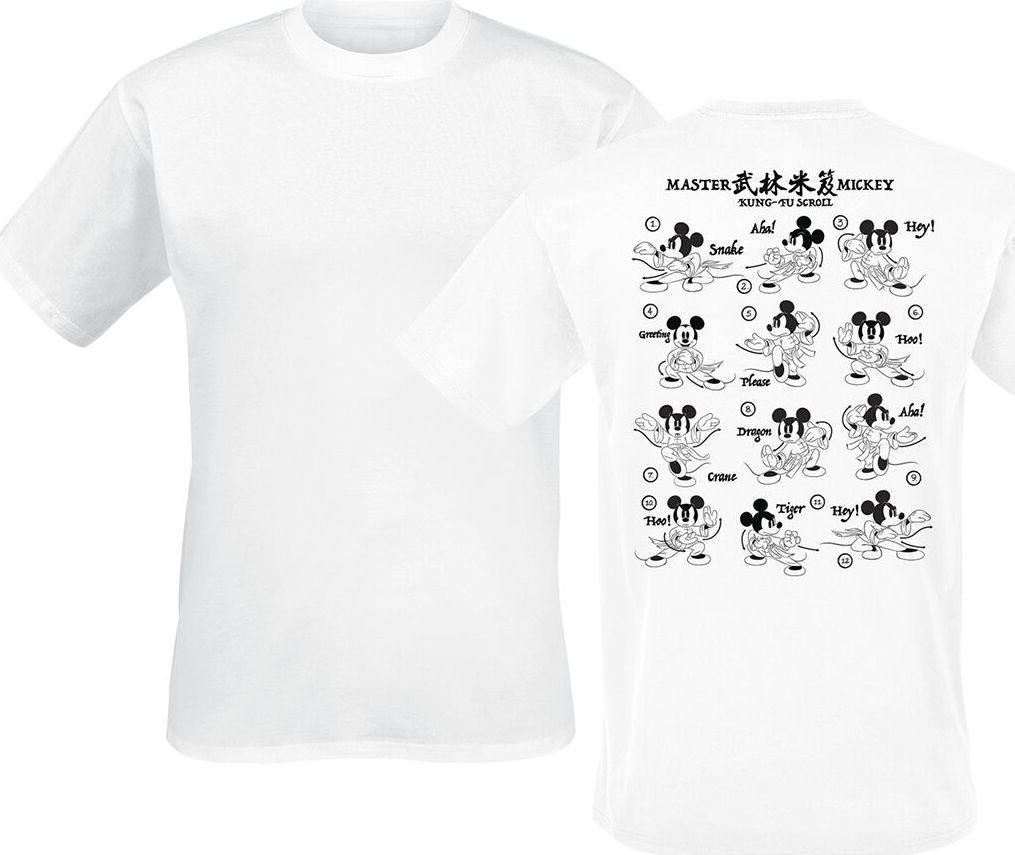 Mickey & Minnie Mouse Master Kung Fu Scroll Tričko bílá - Merchstore.cz