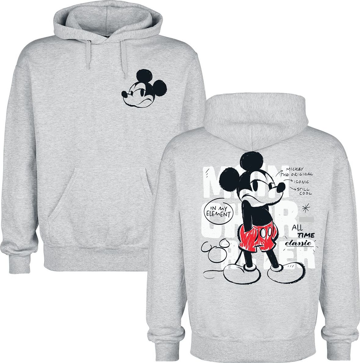 Mickey & Minnie Mouse Mickey Mouse Mikina s kapucí prošedivelá - Merchstore.cz