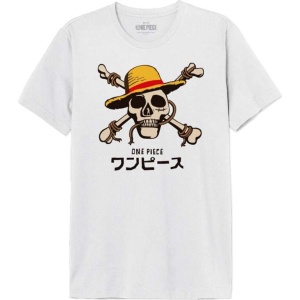 One Piece Skull Logo - Japanese Tričko bílá - Merchstore.cz