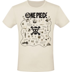 One Piece Treasure Map Tričko přírodní